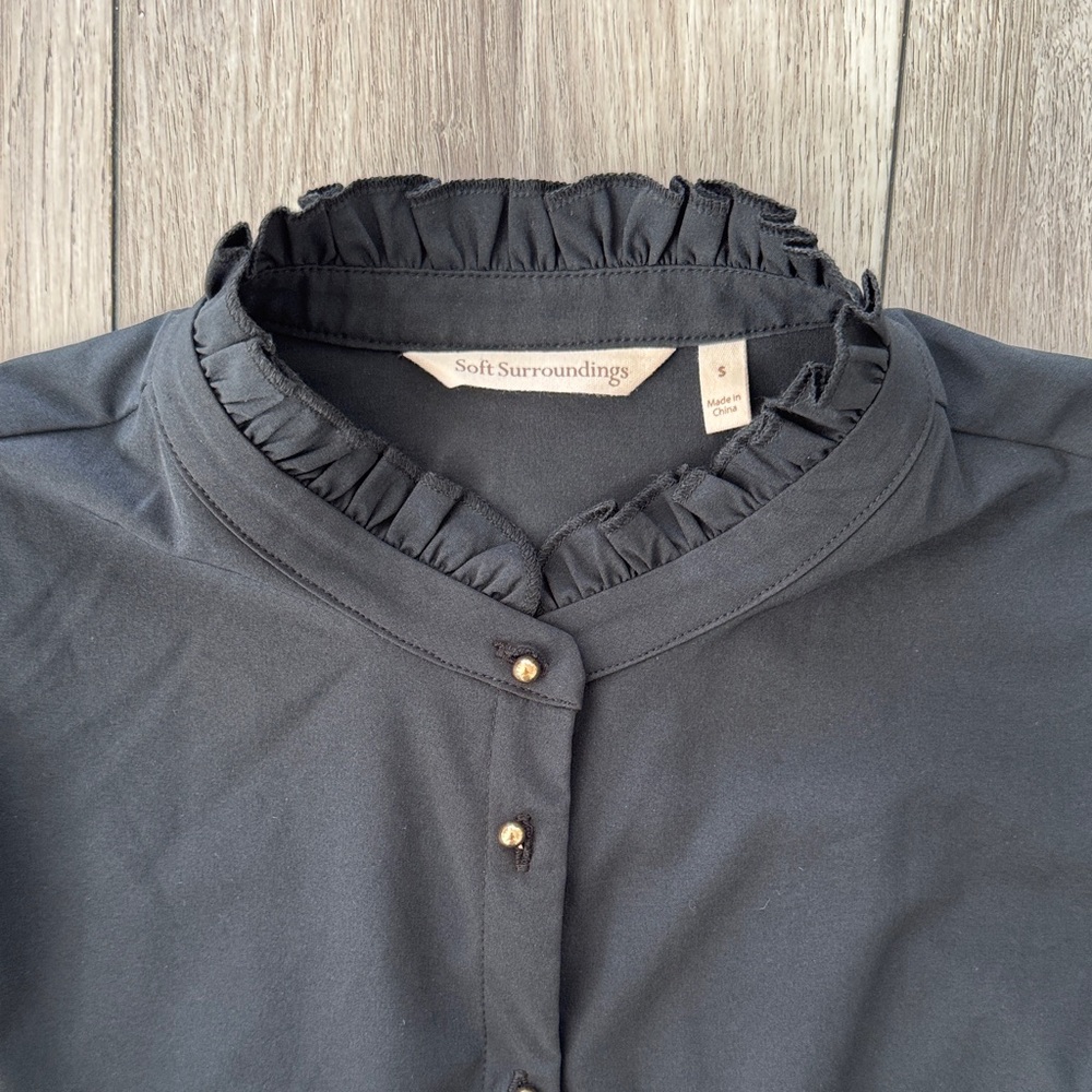 Soft Surroundings Dark Gray Button-Down Blouse - image 5